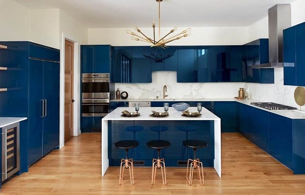 انتخاب رنگ آشپزخانه به رنگ آبی